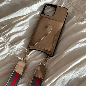 Kimberly bandolier style cross body genuine leather iPhone 12 Pro Max case